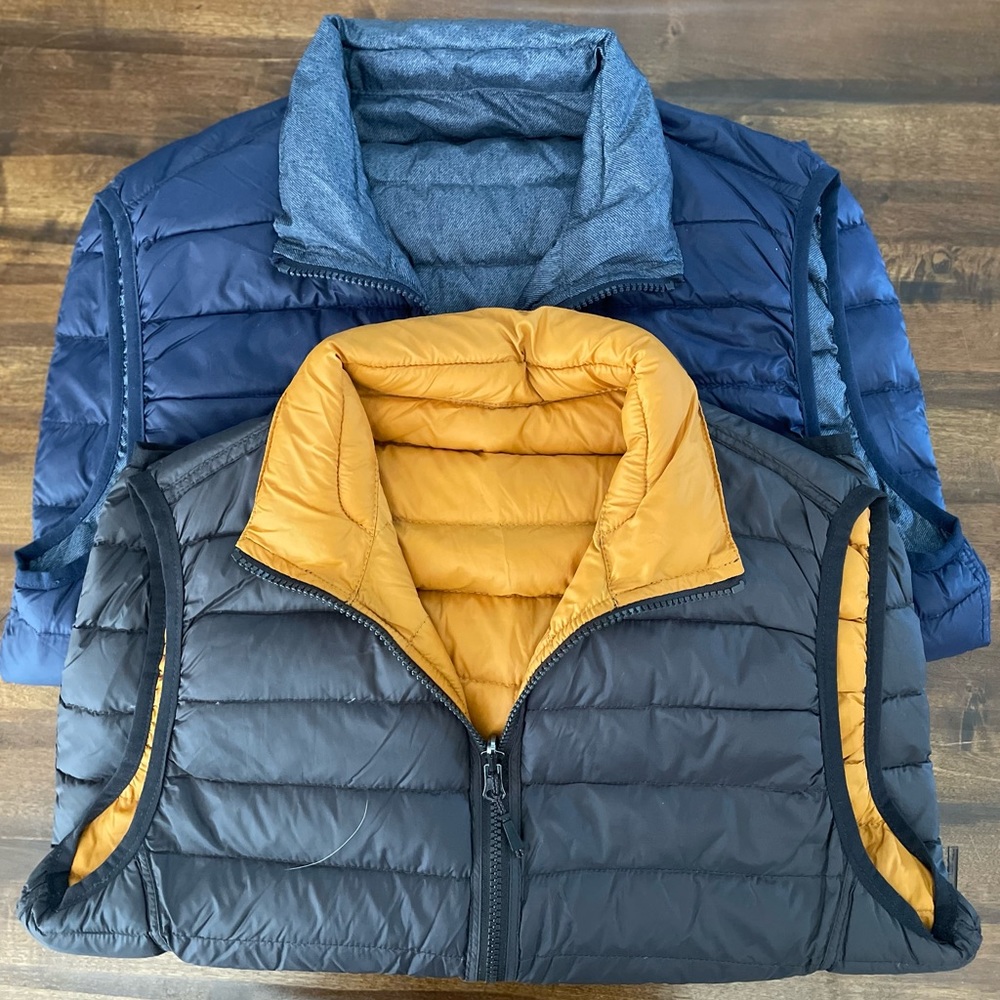 Reversible Hawke and Co down vests- SET OF TWO